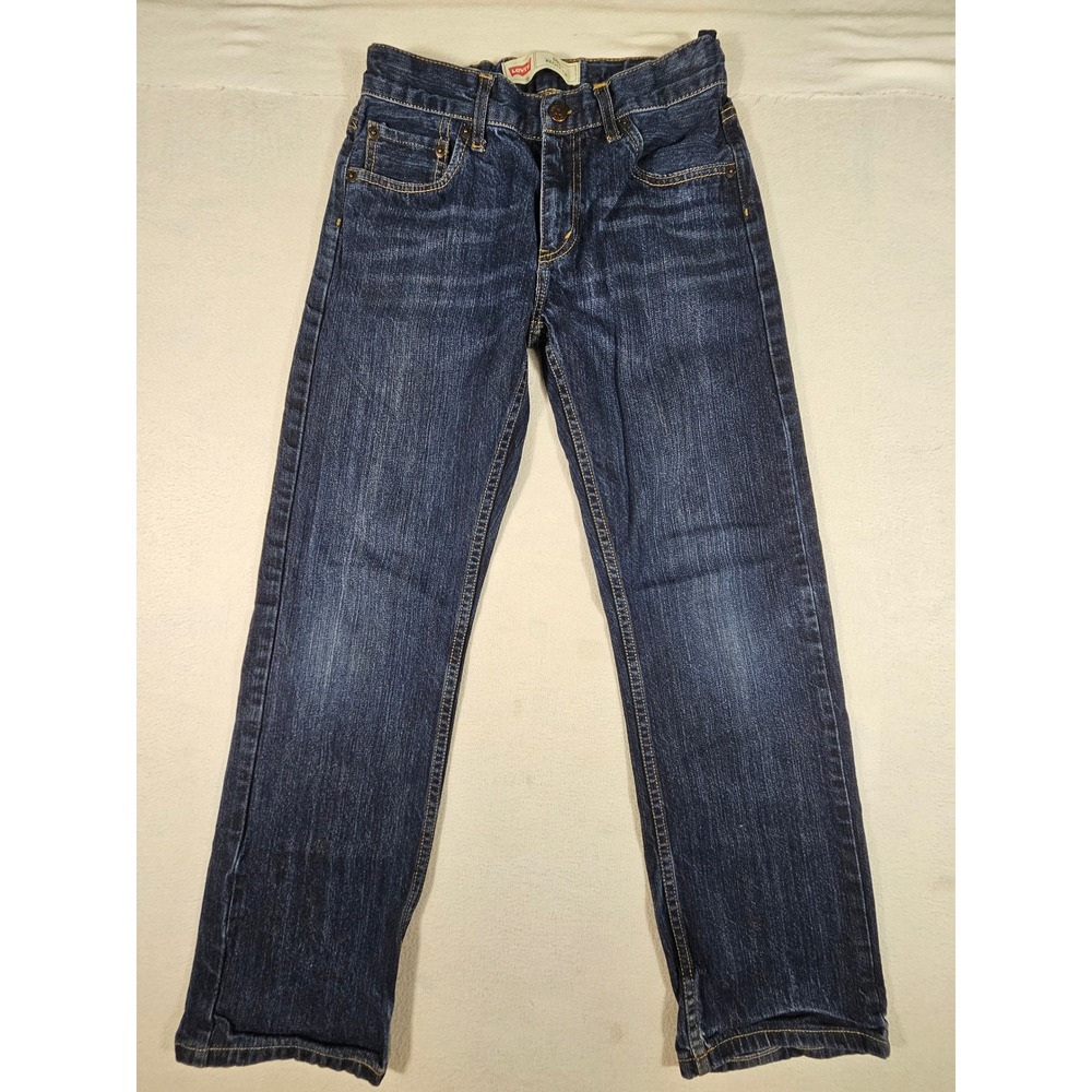 Levis 505 Regular Fit Boys Jeans Dark Wash Denim‎ Size 14 Reg W27 L27